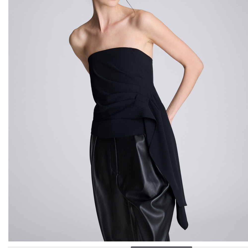 Kenneth Cole Black Strapless Blouse